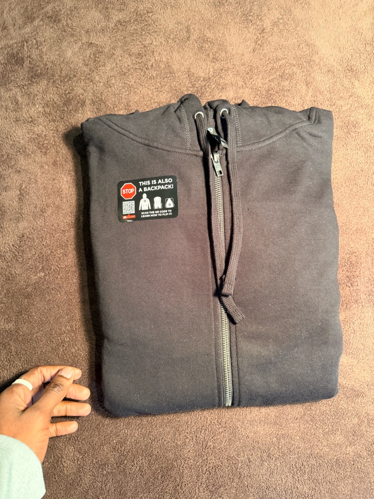 Awesome Men's Black Full-Zip Hoodie Sweater With Drawstring